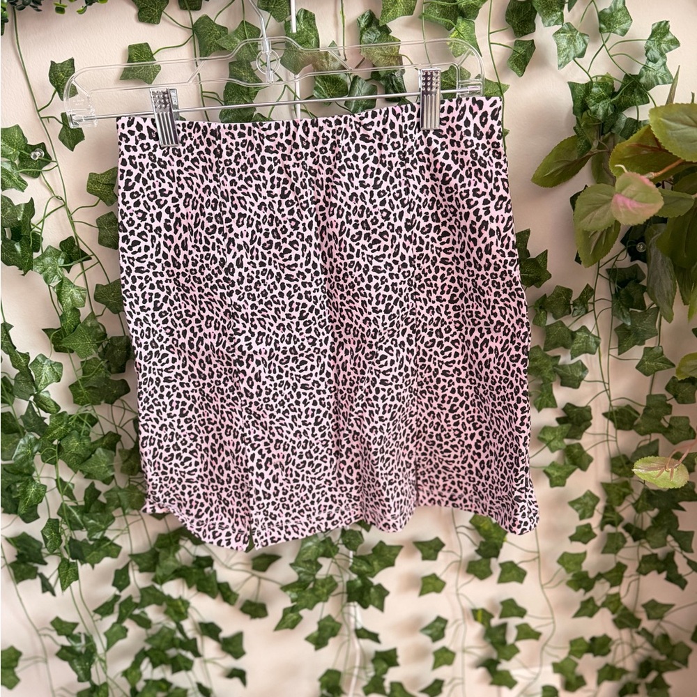 Leopard Print Pink Skirt
